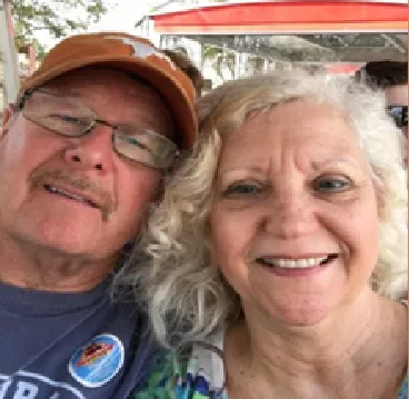 David W. and Paulette at the event tent.